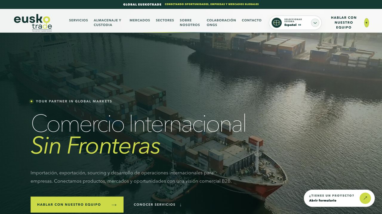 Página principal de Global Euskotrade